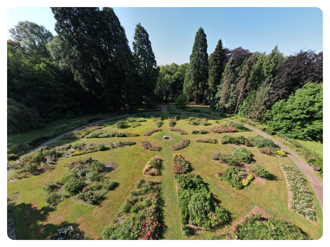 La Roseraie du Domaine vue du ciel